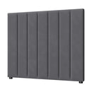 Oikiture Bed Frame Headboard King Single Size Grey Velvet
