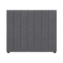 Oikiture Bed Frame Headboard King Single Size Grey Velvet