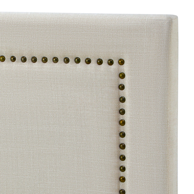 Oikiture King Size Bed Headboard Bedhead Beige