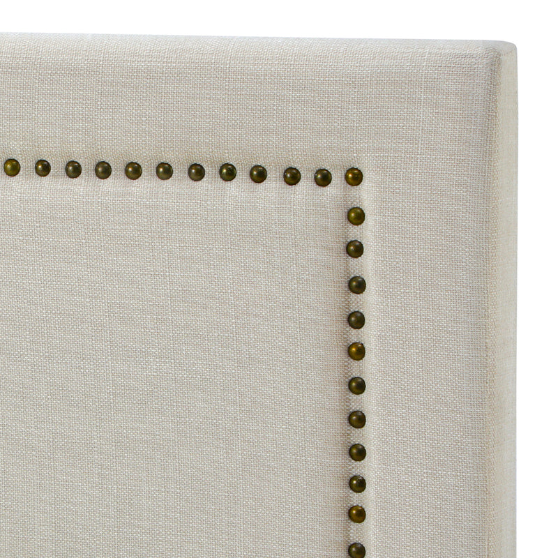 Oikiture King Single Bed Headboard Bedhead Beige