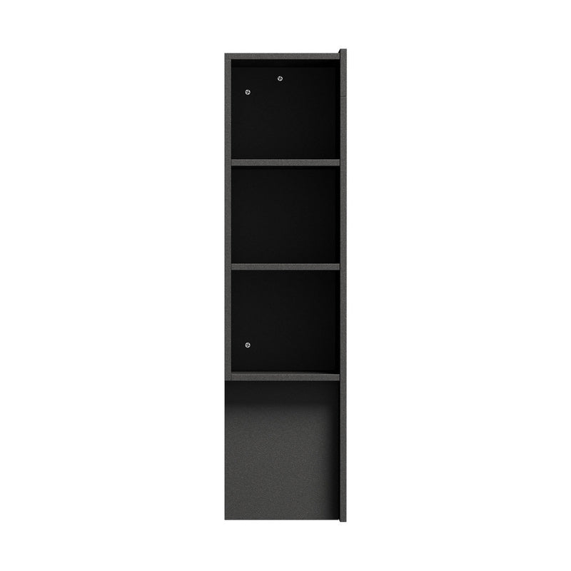 Oikiture Headboard Double Size Bedhead with Storage Shelves Black