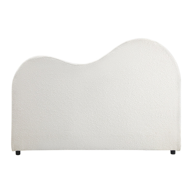 Oikiture Bed Head Double Size Headboard Boucle Fabric White