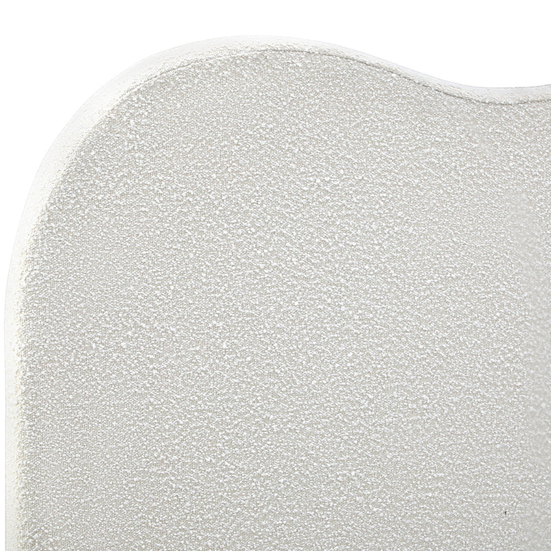 Oikiture Bed Head Double Size Headboard Boucle Fabric White