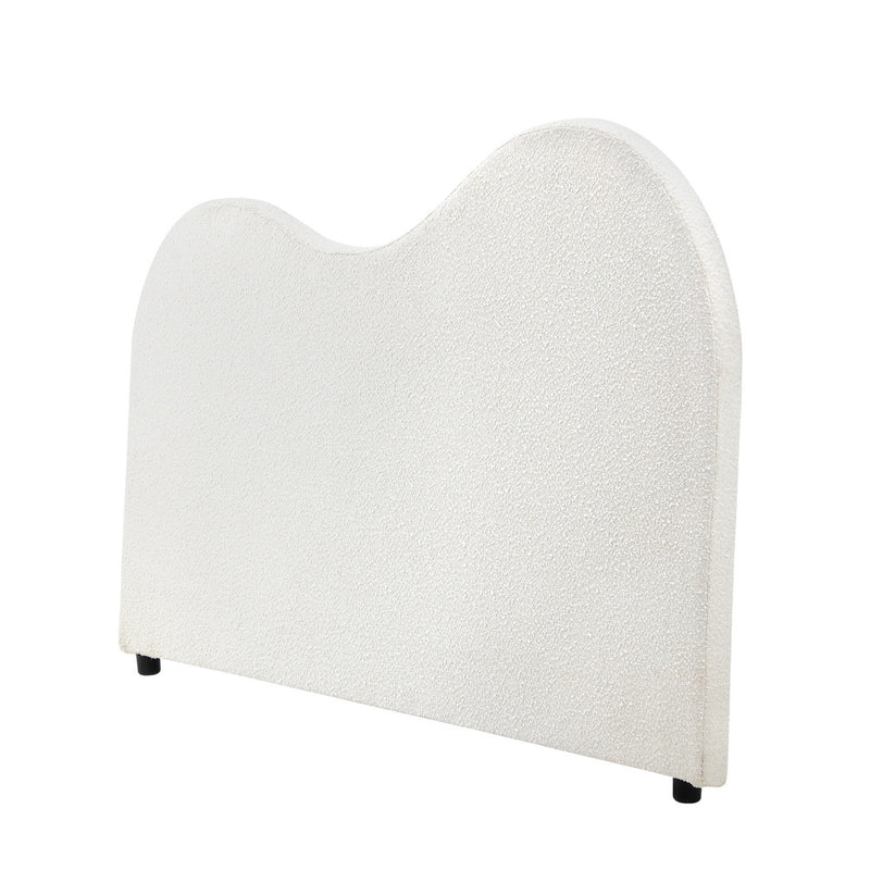 Oikiture Bed Head King Size Headboard Boucle Fabric White