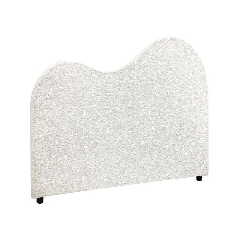Oikiture Bed Head Queen Size Headboard Boucle Fabric White