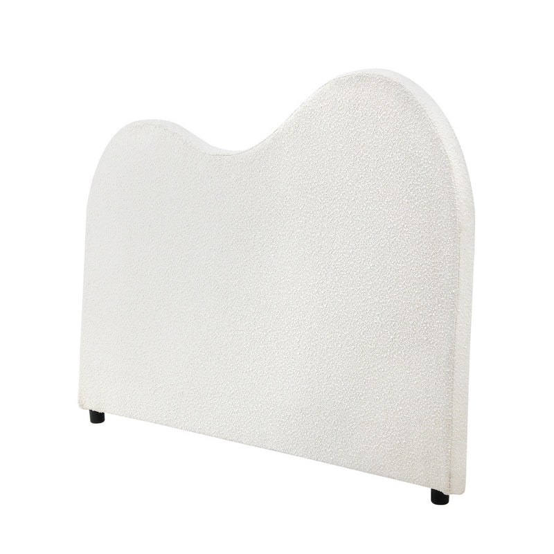 Oikiture Bed Head Queen Size Headboard Boucle Fabric White