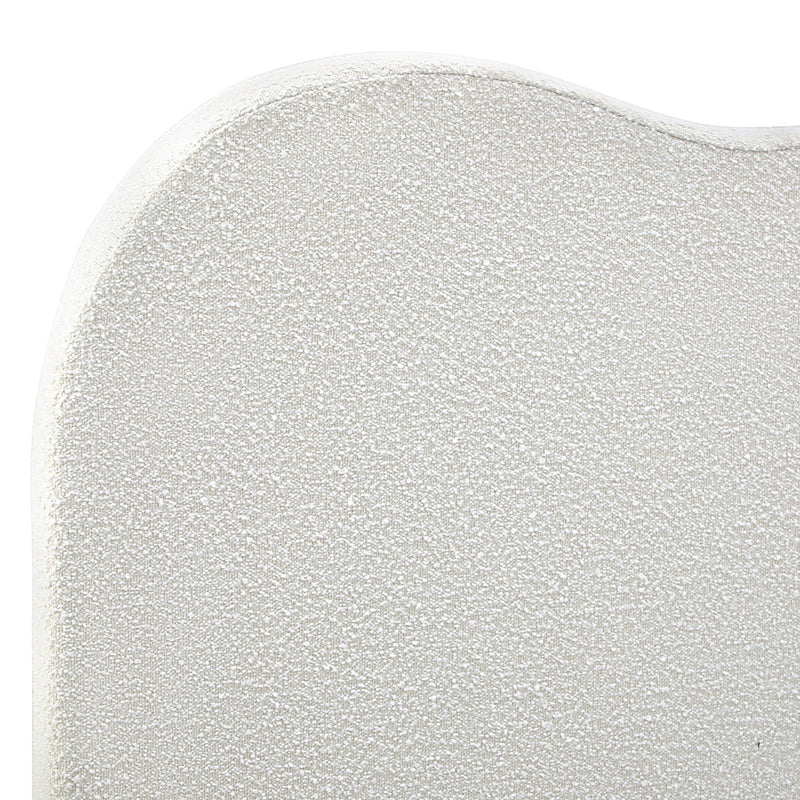 Oikiture Bed Head Queen Size Headboard Boucle Fabric White