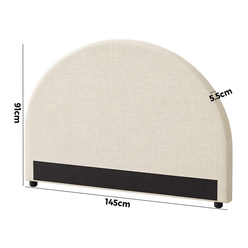 Oikiture Bed Head Double Size Headboard Fabric Beige