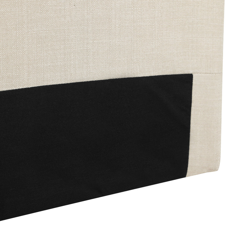 Oikiture Bed Head Double Size Headboard Fabric Beige