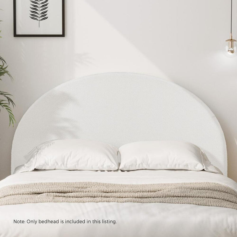 Oikiture Bed Head Double Size Headboard Boucle White