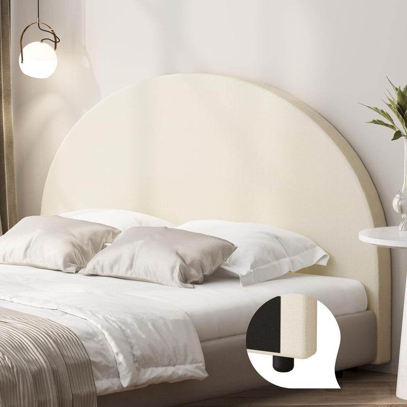 Oikiture Bed Head King Size Headboard Fabric Beige
