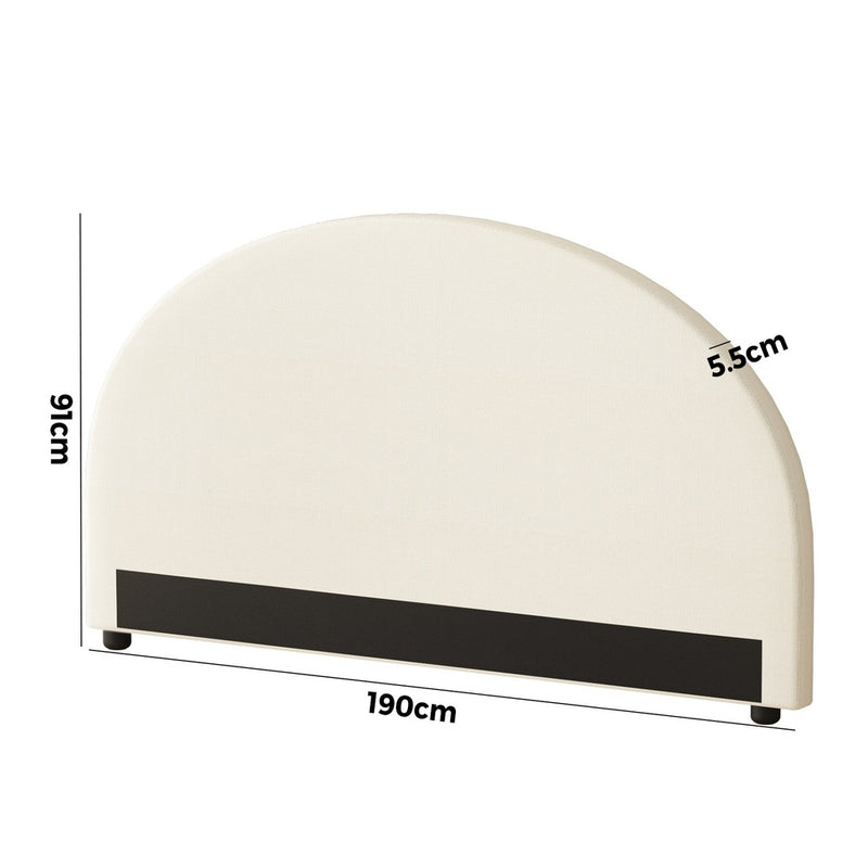 Oikiture Bed Head King Size Headboard Fabric Beige