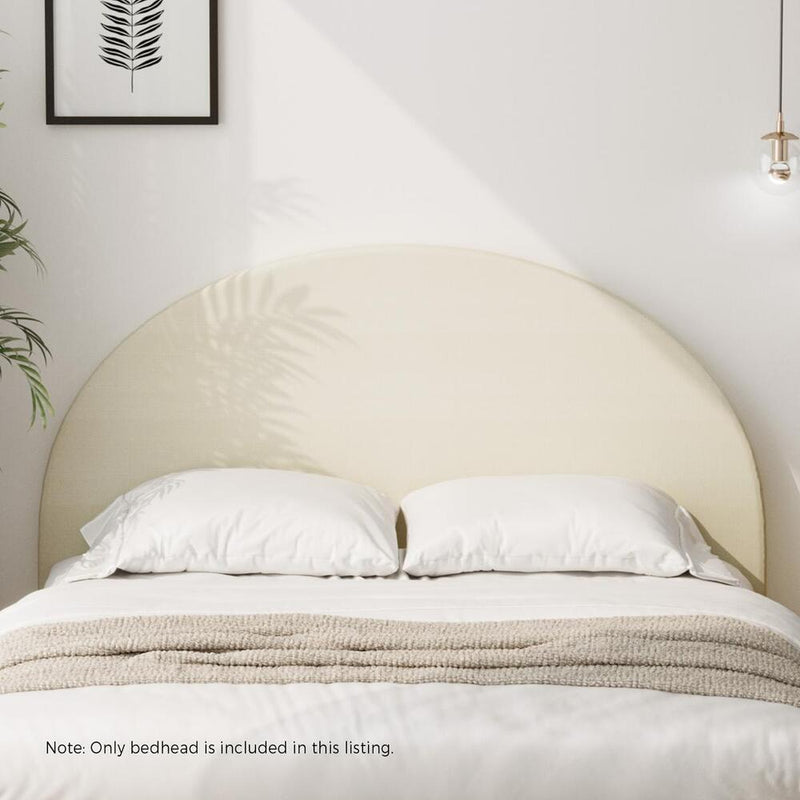 Oikiture Bed Head King Size Headboard Fabric Beige