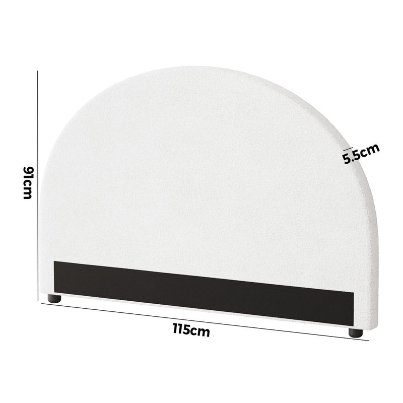 Oikiture Bed Head King Single Headboard Boucle White