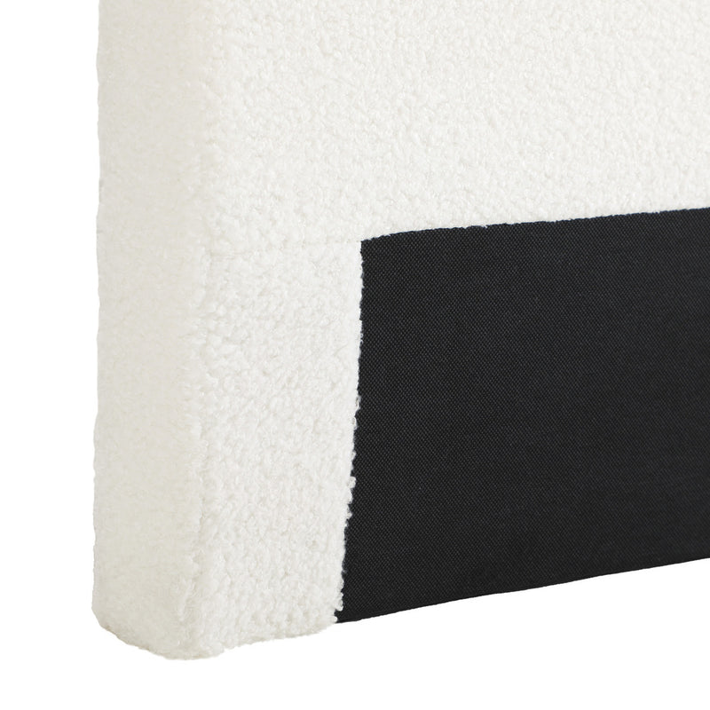 Oikiture Bed Head King Single Headboard Boucle White