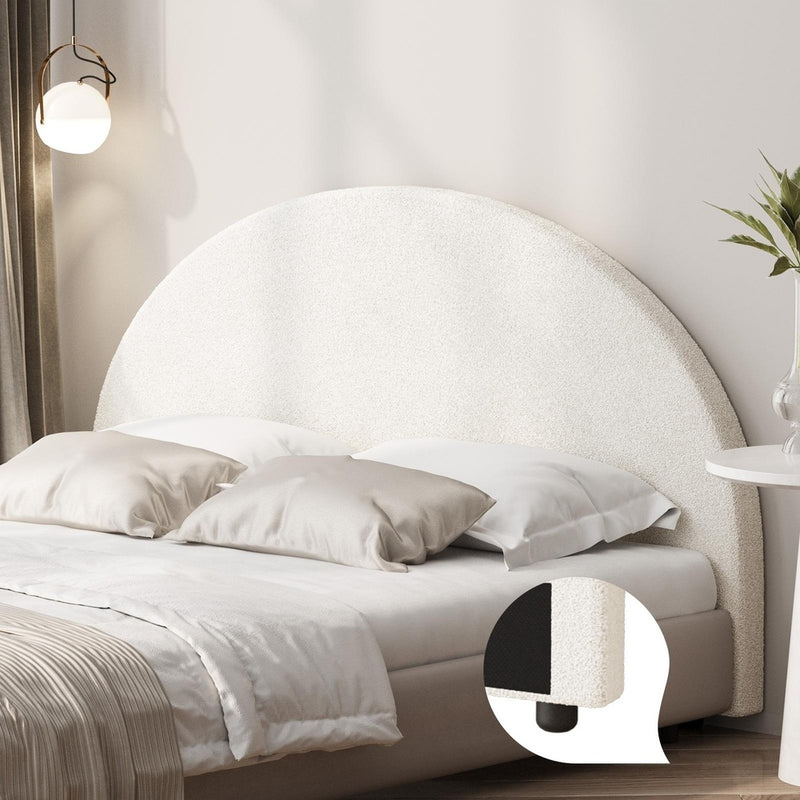 Oikiture Bed Head Queen Size Headboard Boucle White