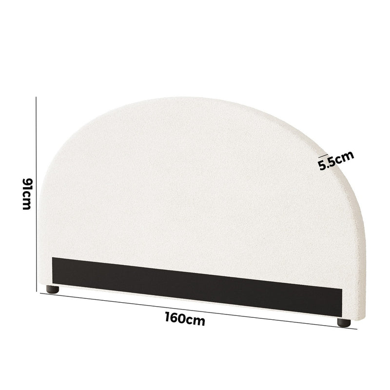 Oikiture Bed Head Queen Size Headboard Boucle White