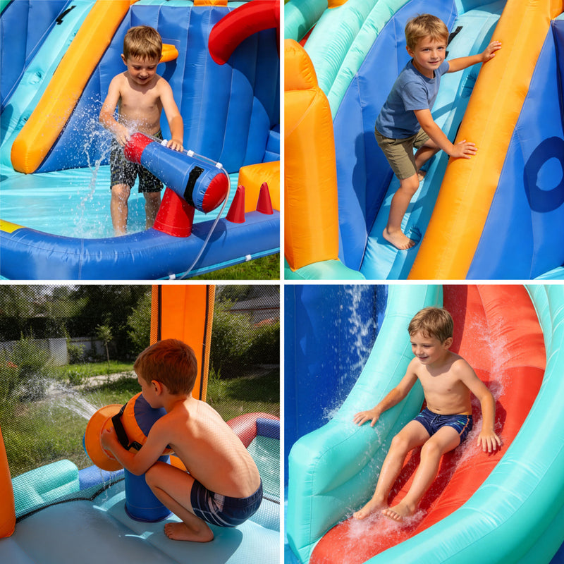 Airmyfun Inflatable Water Park Kids Giant Bouncy Castle Pool Slide