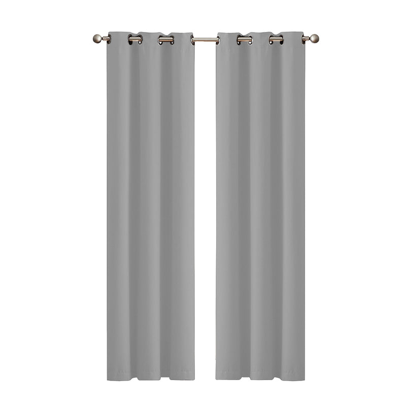 2x Blockout Curtains Panels 3 Layers Grey-1954802971111985152