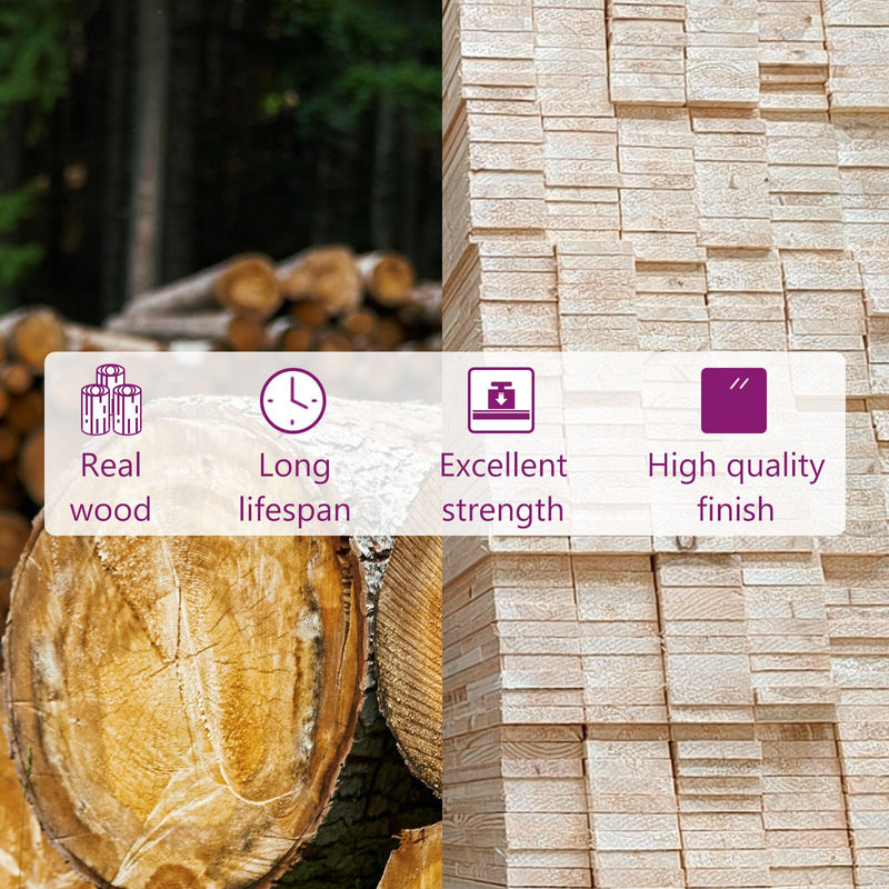 vidaXL Garden Footstool with Grey Cushion Solid Pinewood