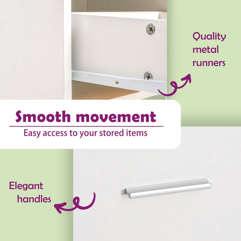 vidaXL Drawer Bottom Cabinet Lyon White 80x46x81.5 cm Engineered Wood