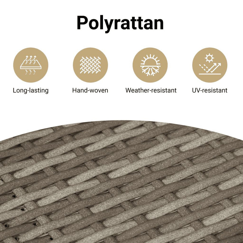 Garden Stools with Cushions 4 pcs Grey 41x41x36 cm Poly Rattan