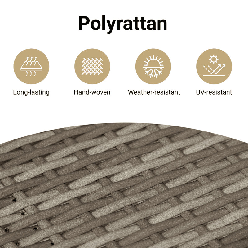 Garden Table Grey 45x45x37 cm Poly Rattan Acacia Wood