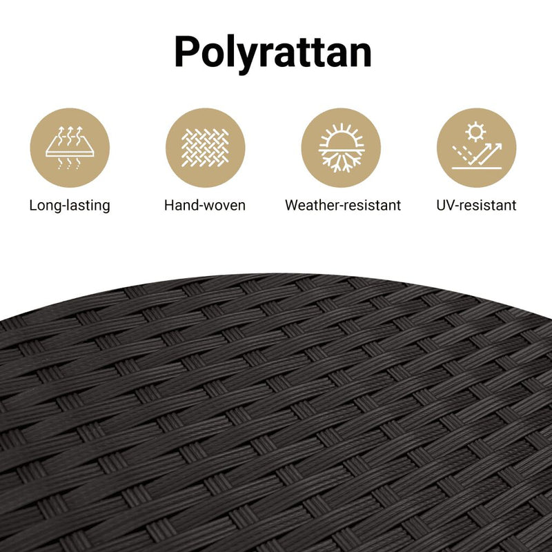 Garden Stools with Cushions 4 pcs Black 41x41x36 cm Poly Rattan