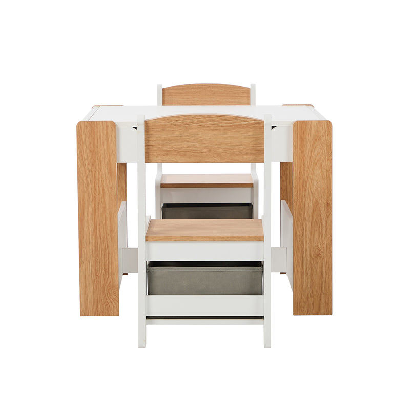 Oikiture Kids Table and Chairs Set Chalkboard Toys Storage Bookshelf
