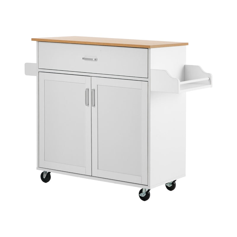 Oikiture Kitchen Trolley Rolling Storage Cart with Drawer & Towel Rack