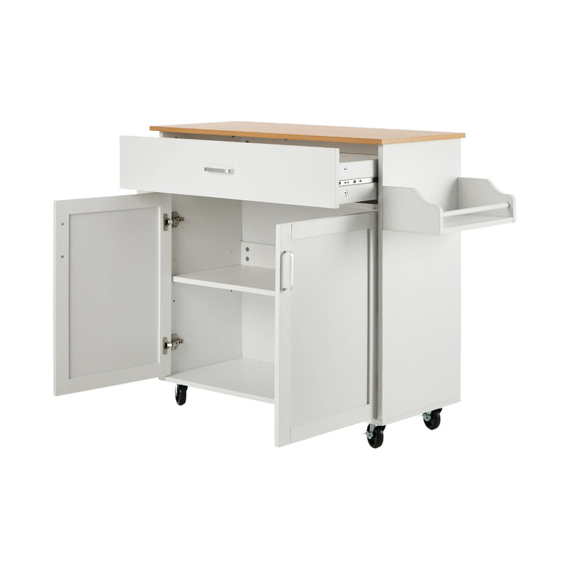 Oikiture Kitchen Trolley Rolling Storage Cart with Drawer & Towel Rack