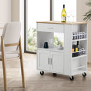 Oikiture Kitchen Island Trolley Rolling Serving Cart