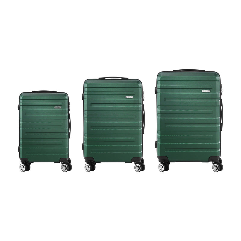 Mazam 3PCS Luggage Set TSA Lock Hard Case Green