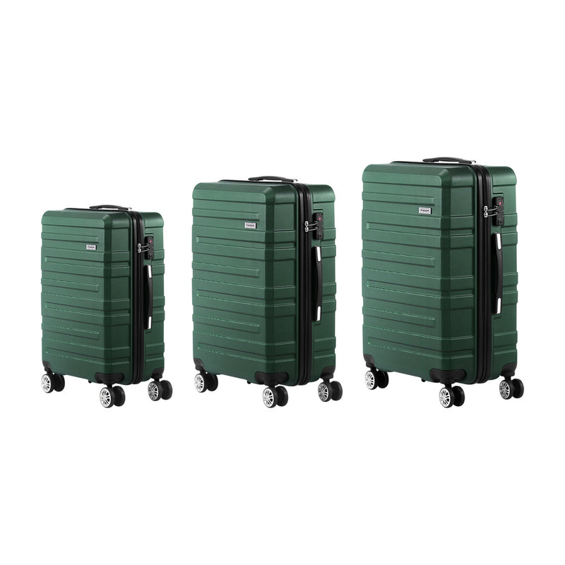 Mazam 3PCS Luggage Set TSA Lock Hard Case Green