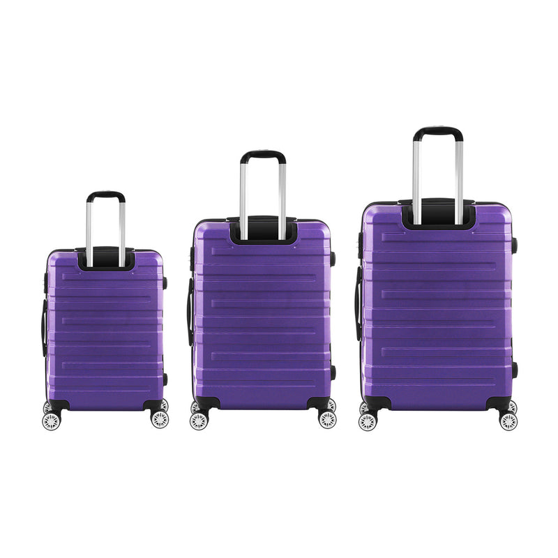 Mazam 3PCS Luggage Suitcase Trolley Set Travel TSA Lock Purple