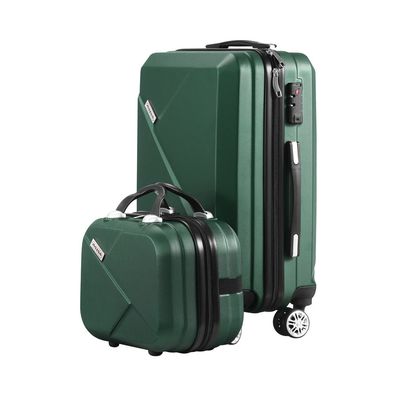 Mazam 2PCS Luggage Set TSA Lock Hard Case Green