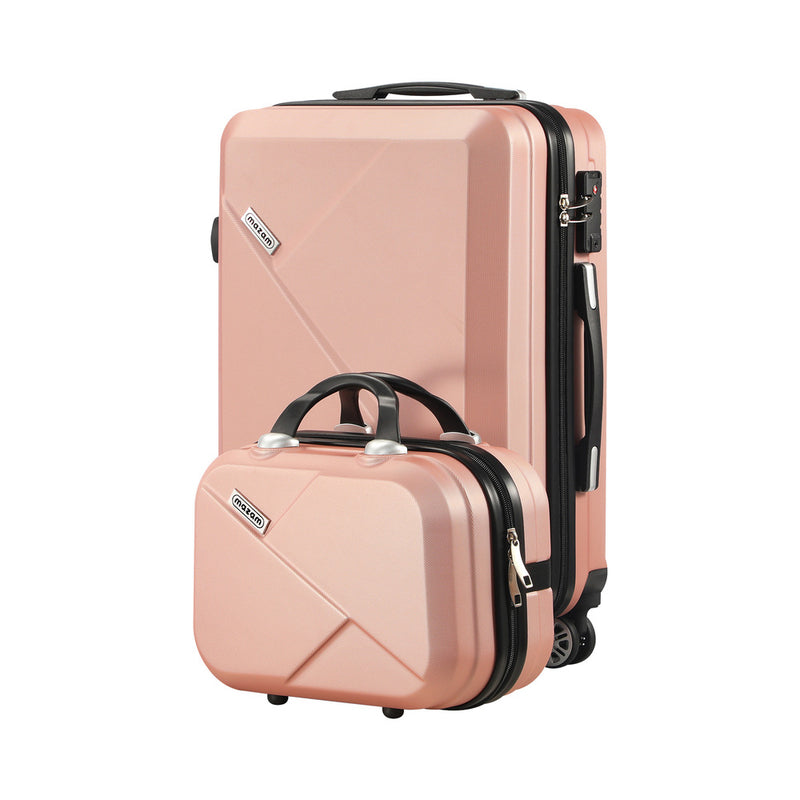 Mazam 2PCS Luggage Set TSA Lock Hard Case Pink