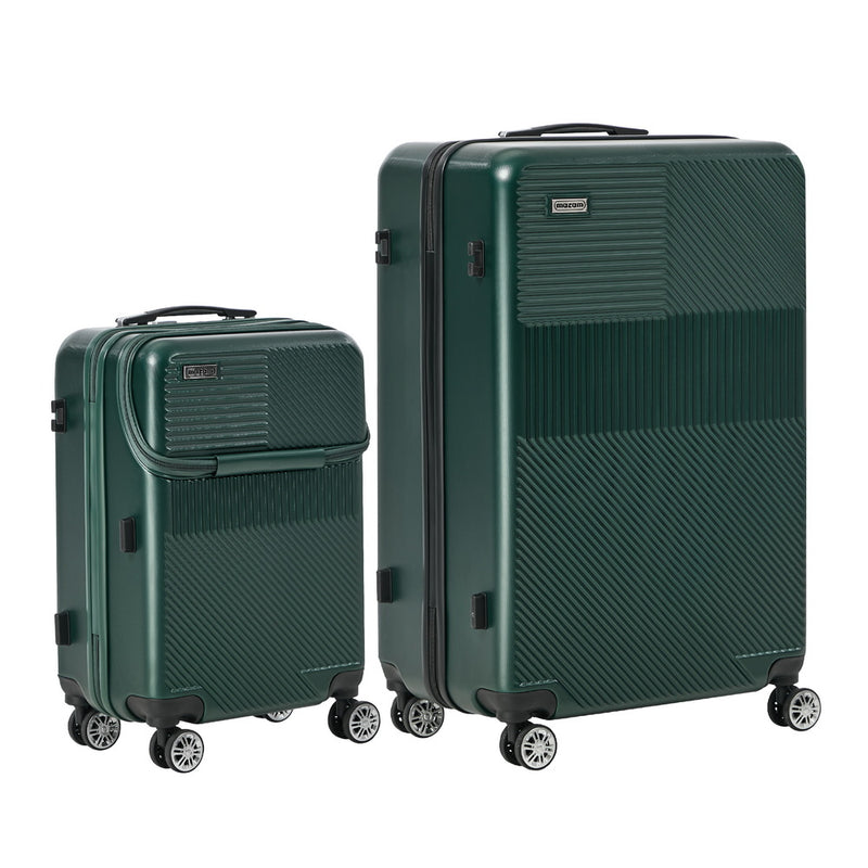 Mazam 2PCS Luggage Suitcase Trolley TSA Lock Carry On Hard Case Green