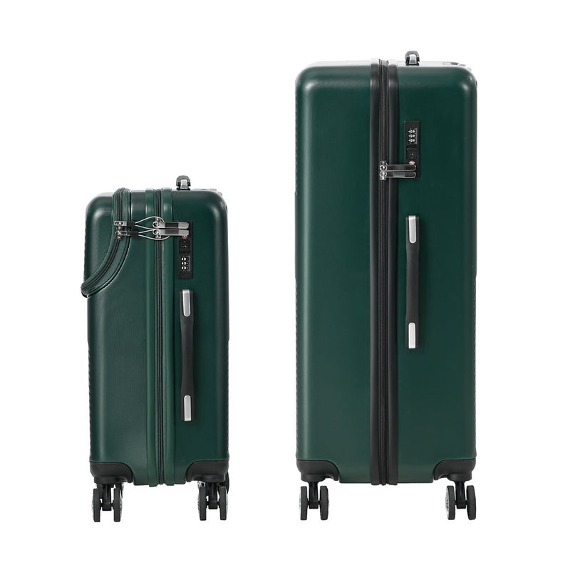 Mazam 2PCS Luggage Suitcase Trolley TSA Lock Carry On Hard Case Green