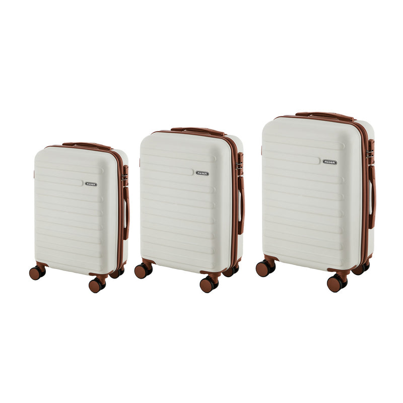 Mazam 3PCS Luggage Suitcase Set Travel TSA Lock Hard Shell Case White