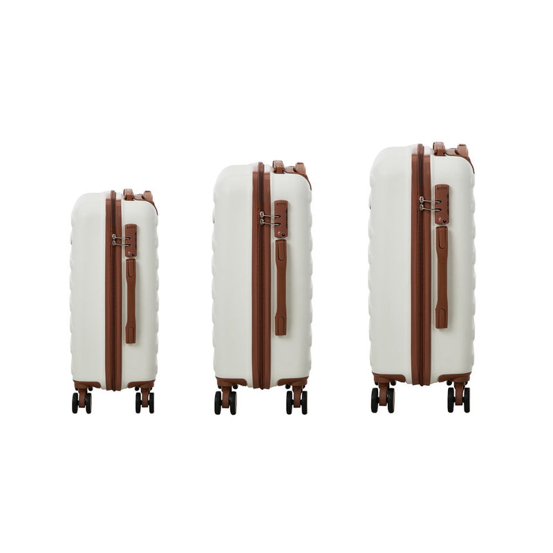 Mazam 3PCS Luggage Suitcase Set Travel TSA Lock Hard Shell Case White