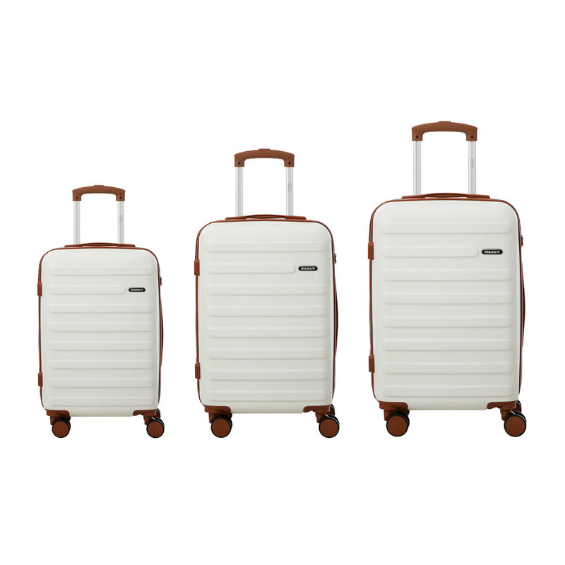 Mazam 3PCS Luggage Suitcase Set Travel TSA Lock Hard Shell Case White