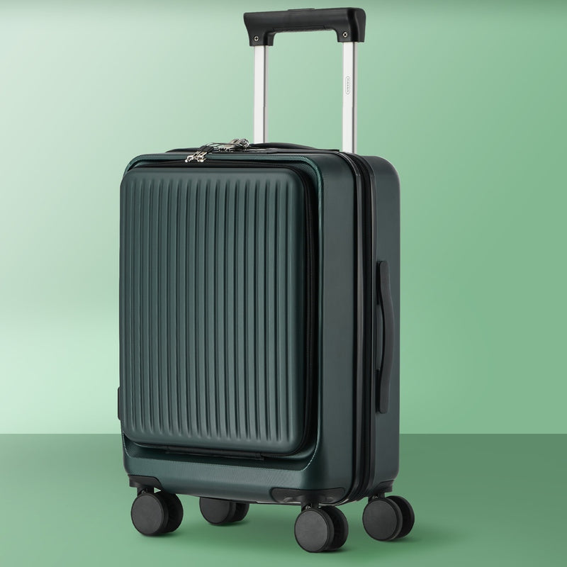 Mazam 20" Luggage Suitcase Front Opening Travel Lock Hard Case Green