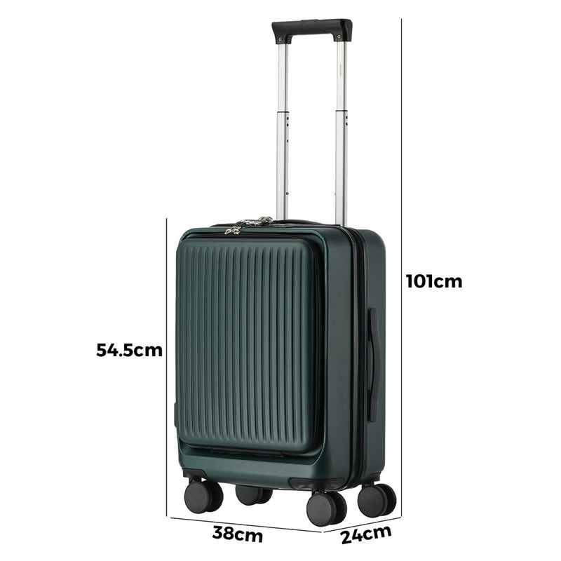 Mazam 20" Luggage Suitcase Front Opening Travel Lock Hard Case Green