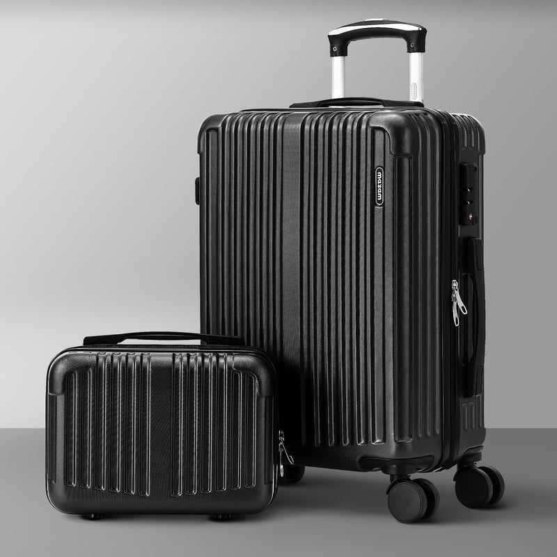 Mazam 2PCS Luggage Suitcase Trolley Set Carry On TSA Hard Case Black