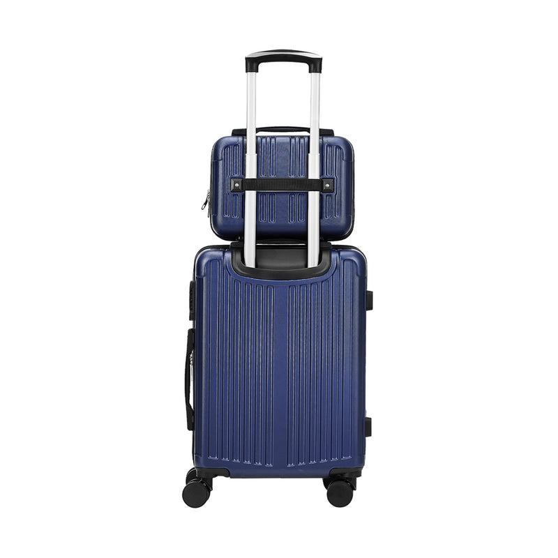 Mazam 2PCS Luggage Suitcase Trolley Set Carry On TSA Hard Case Navy