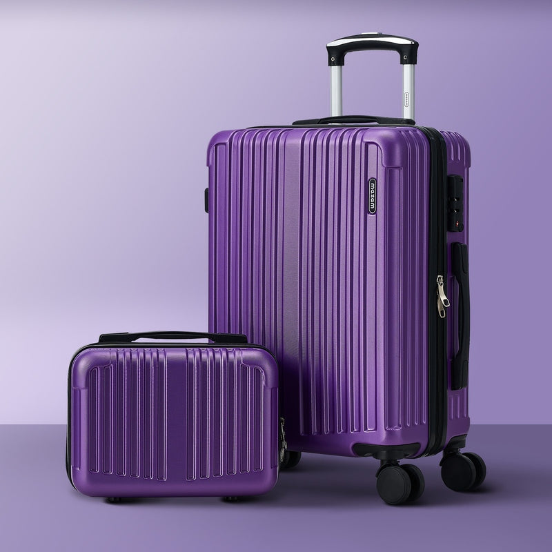 Mazam 2PCS Luggage Suitcase Trolley Set Carry On TSA Hard Case Purple