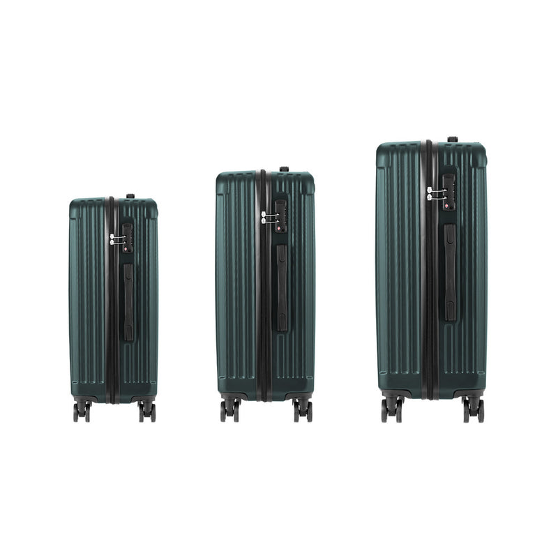 Mazam 3PCS Luggage Suitcase Set Travel TSA Lock Storage ABS Case Green