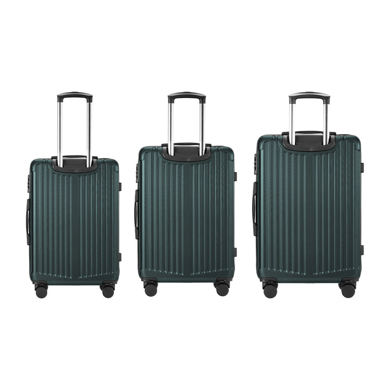 Mazam 3PCS Luggage Suitcase Set Travel TSA Lock Storage ABS Case Green