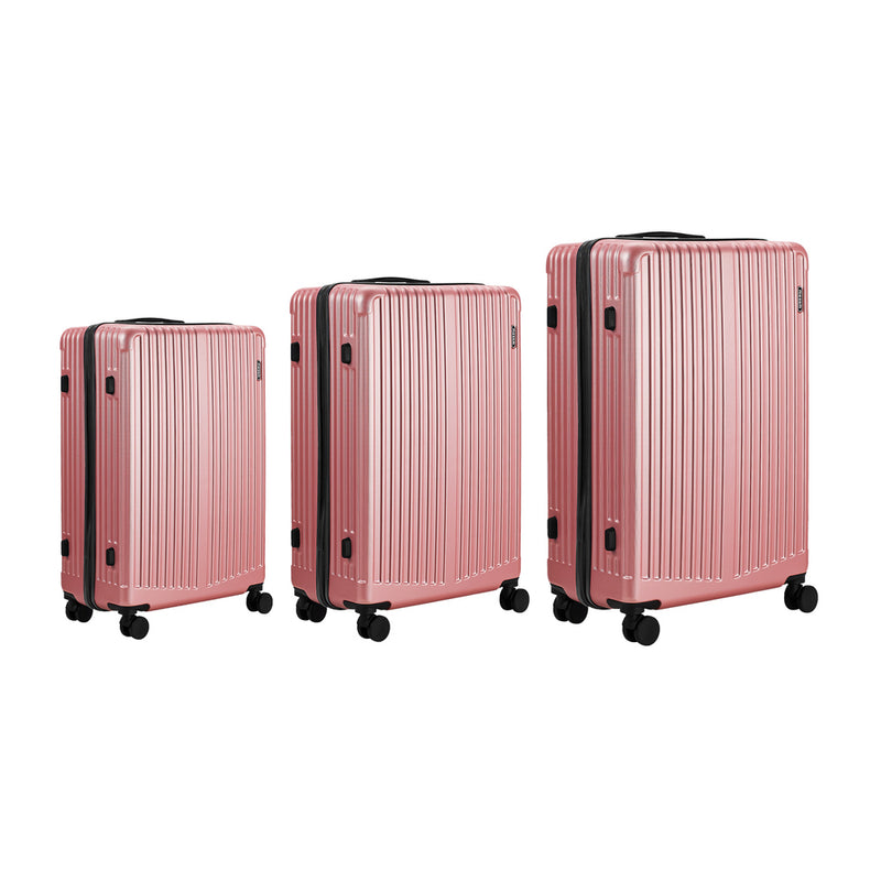 Mazam 3PCS Luggage Suitcase Trolley Set Travel TSA Lock ABS Case Pink